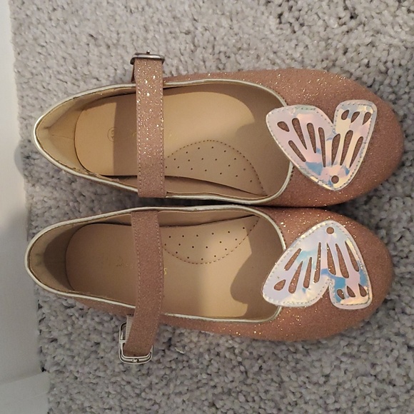 Girls kids gold sparkle dress shoes size 12 - Picture 3 of 5